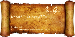 Kroó Gusztáv névjegykártya