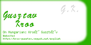 gusztav kroo business card